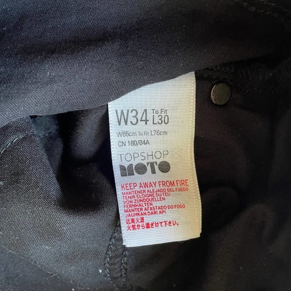 TOPSHOP Moto Jamie Petite High Waist Black Jeans W34L30 - Picture 9 of 12